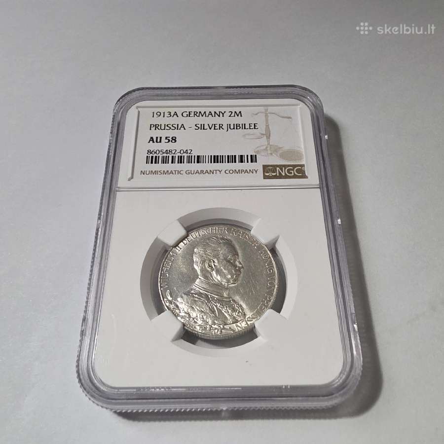 2 Markės 1913 m. A Ngc Au 58 – Prūsija (Proginė) - nuotraukos Nr. 2
