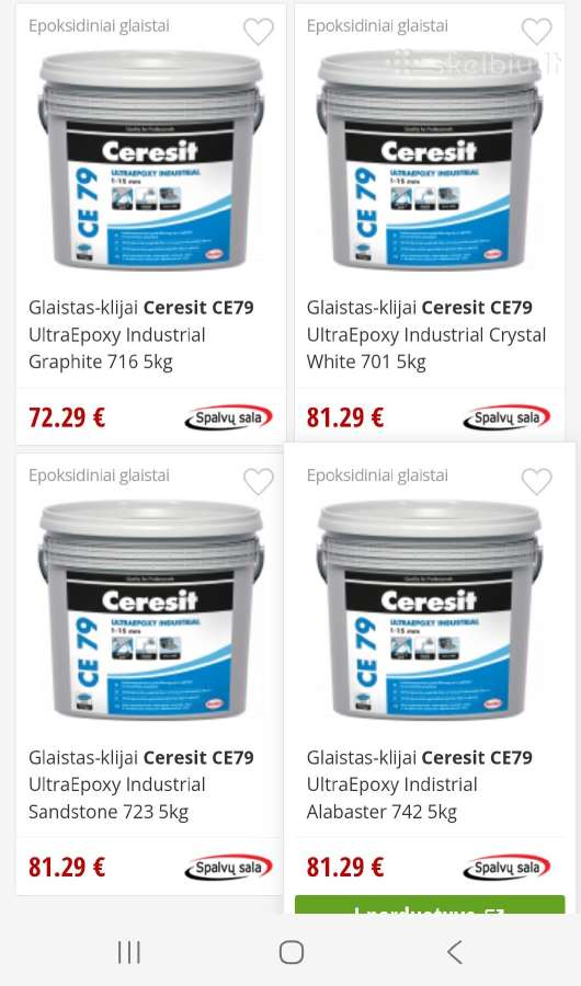 Ceresit Ce79 epoxy siūlių glaistas-fūga, Ce51 - nuotraukos Nr. 3