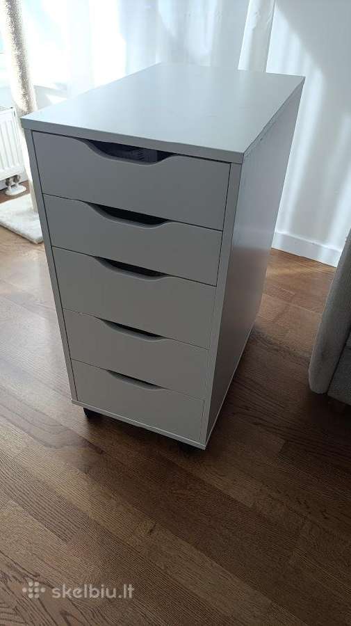 Ikea - Alex Stalčių spintelė su ratukais, balta - nuotraukos Nr. 2