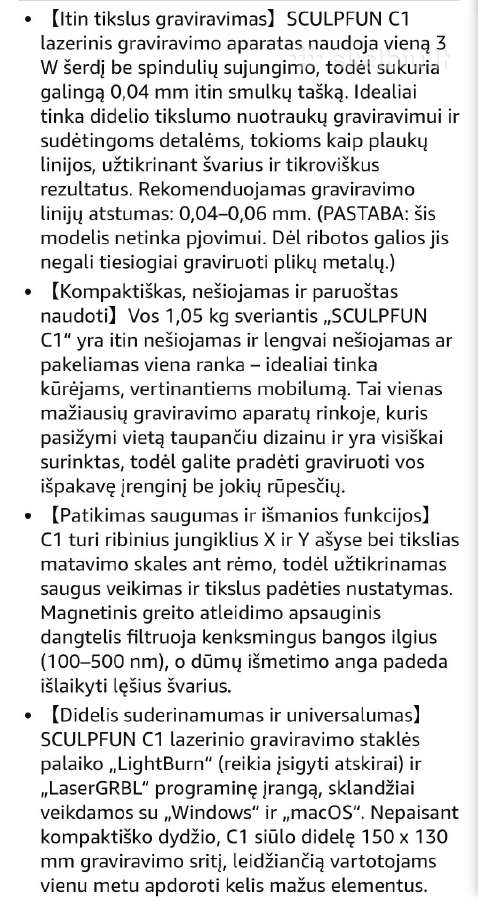 Sculpfun lazerinis graviravimo aparatas su Ra mini - nuotraukos Nr. 6