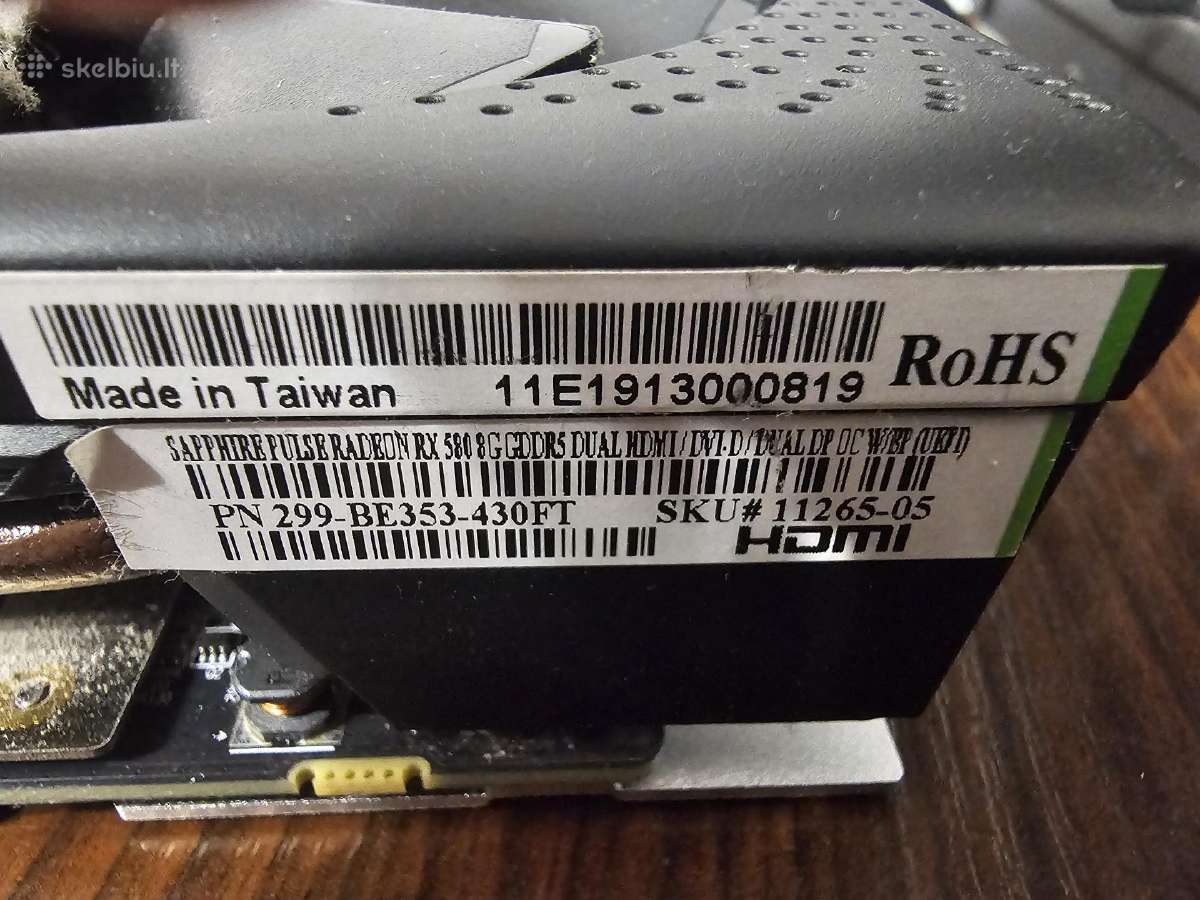 Radeon Pulse Rx 580 8gb G5 - nuotraukos Nr. 4