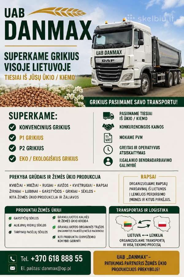 Superkame Grūdus, Grikius ,parduodame-kalkės. - nuotraukos Nr. 3