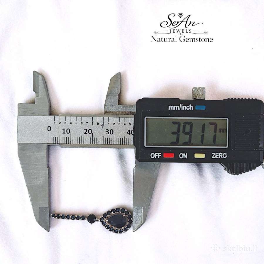Kokteiliniai auksuoti auskarai su safyrais (3.5ct) - nuotraukos Nr. 2