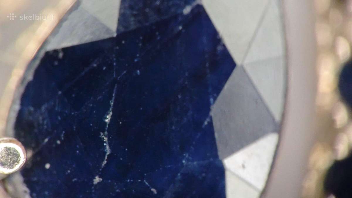 Kokteiliniai auksuoti auskarai su safyrais (3.5ct) - nuotraukos Nr. 5