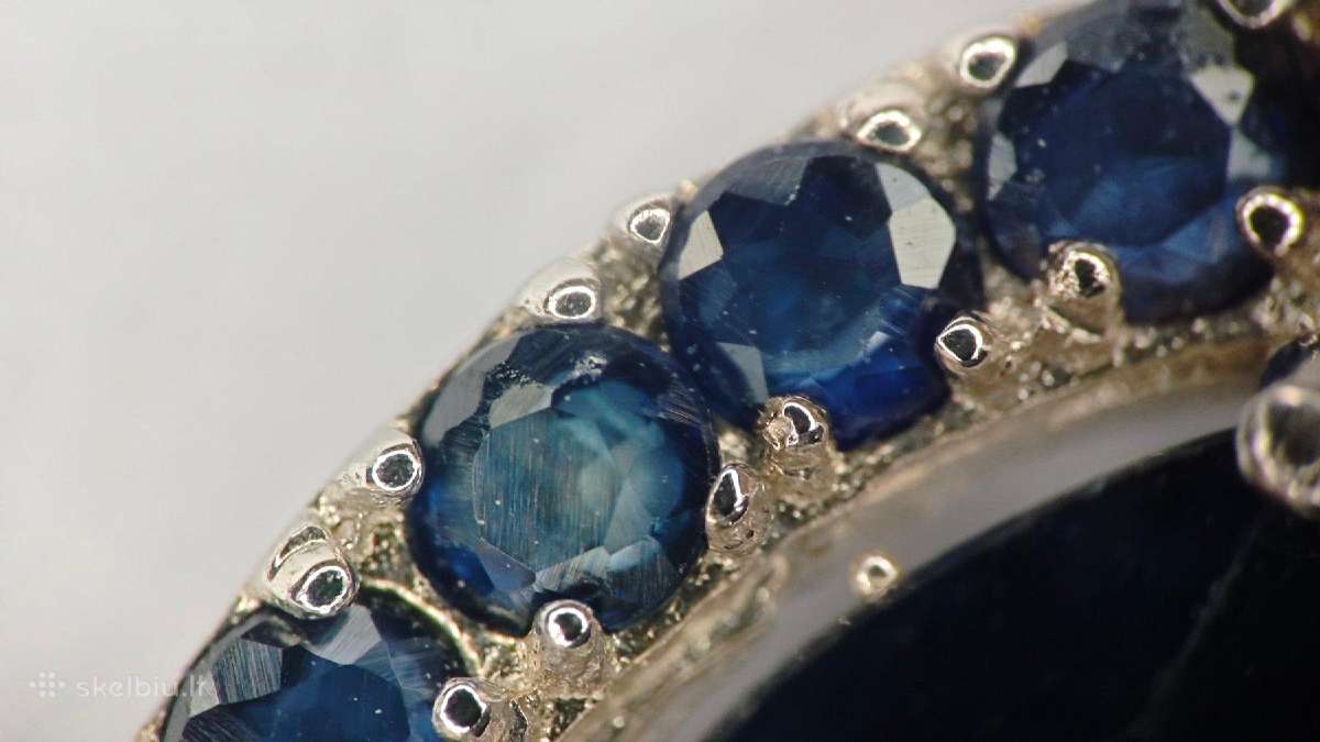 Kokteiliniai auksuoti auskarai su safyrais (3.5ct) - nuotraukos Nr. 9