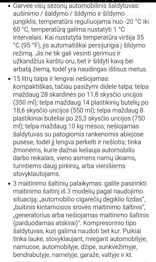 Automobilinis šaldytuvas,15l - nuotraukos Nr. 5