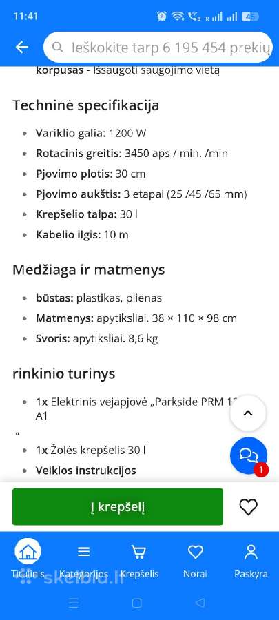 Parkside elektrinė žoliapjovė - nuotraukos Nr. 4