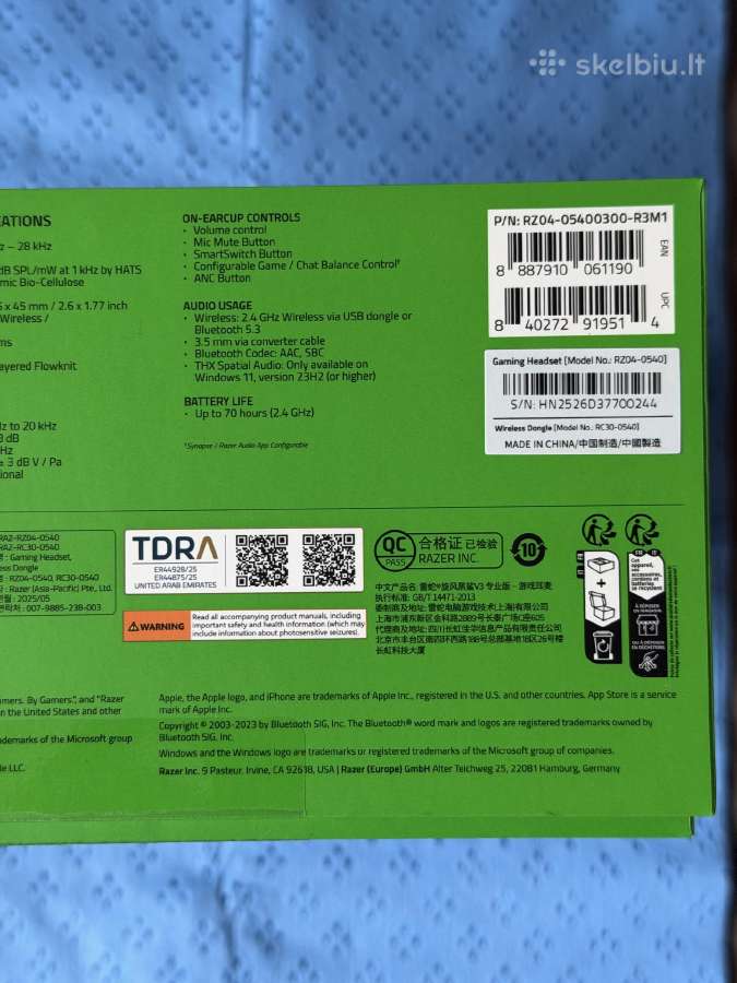 Razer Blackshark v3 pro Xbox edition - nuotraukos Nr. 11