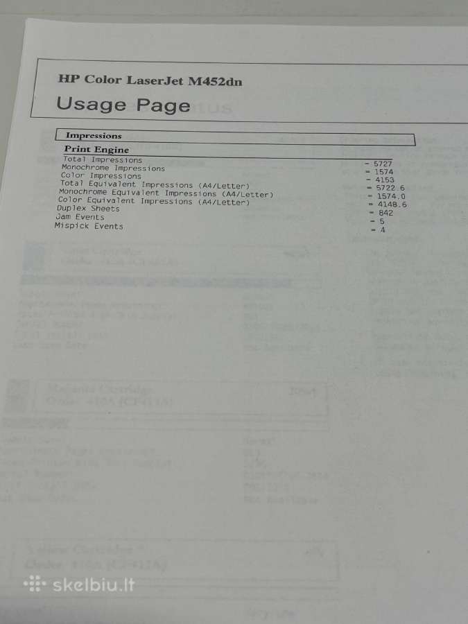 Hp Color Laserjet Pro M452dn (Cf389a) spalvotas - nuotraukos Nr. 3