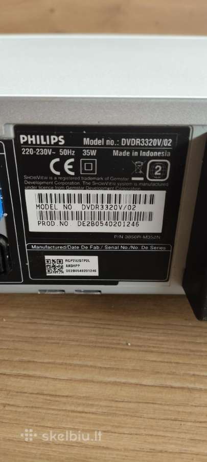„Philips Dvdr-3320v“ CD (dvd+r/rw) + Vhs - nuotraukos Nr. 4