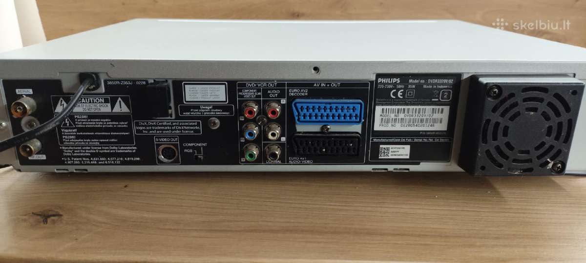 „Philips Dvdr-3320v“ CD (dvd+r/rw) + Vhs - nuotraukos Nr. 5