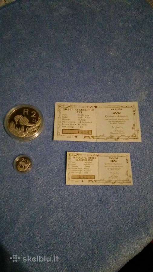 Monetos Afrika 1997m. 2,5 ct. ir 2 Rand, sidabras - nuotraukos Nr. 2