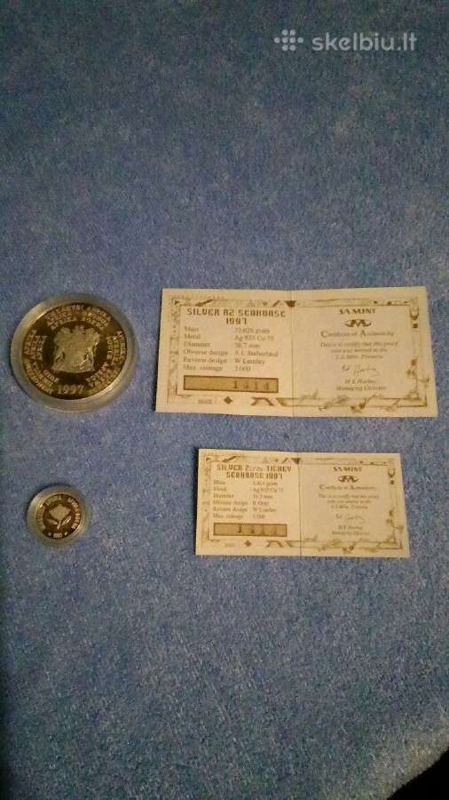 Monetos Afrika 1997m. 2,5 ct. ir 2 Rand, sidabras - nuotraukos Nr. 3