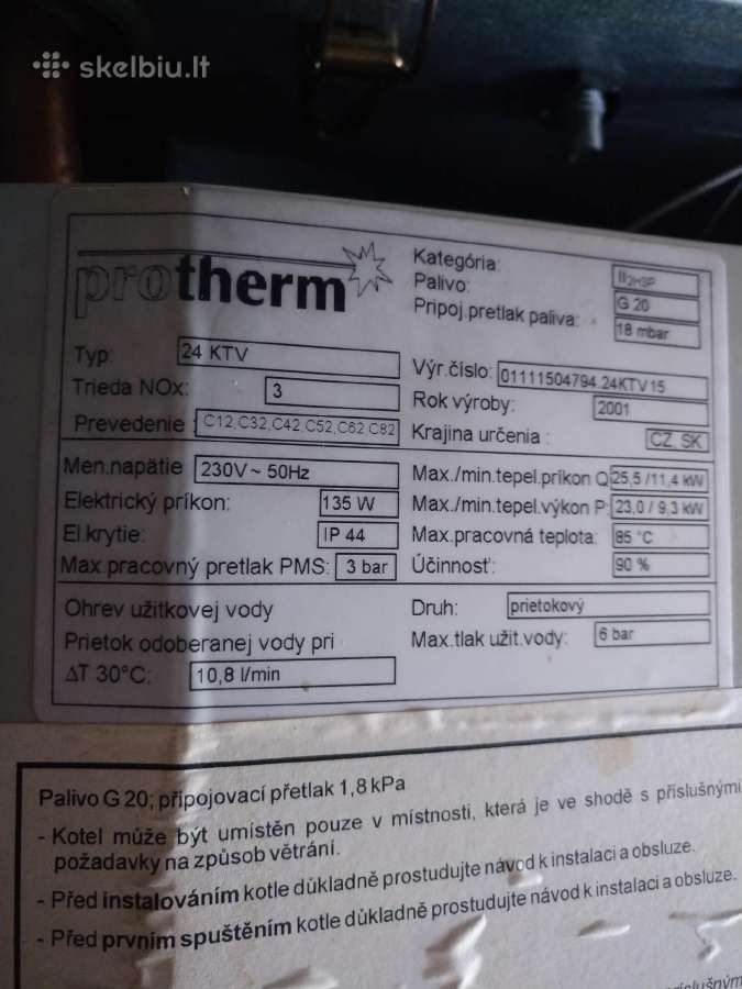 Protherm 24ktv turbo momentinis katilas - nuotraukos Nr. 2