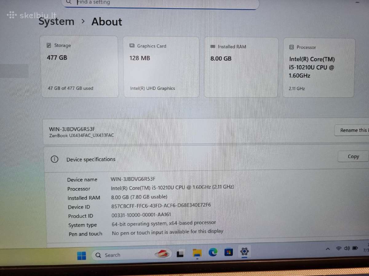 Asus Zenbook Ux433 - nuotraukos Nr. 7