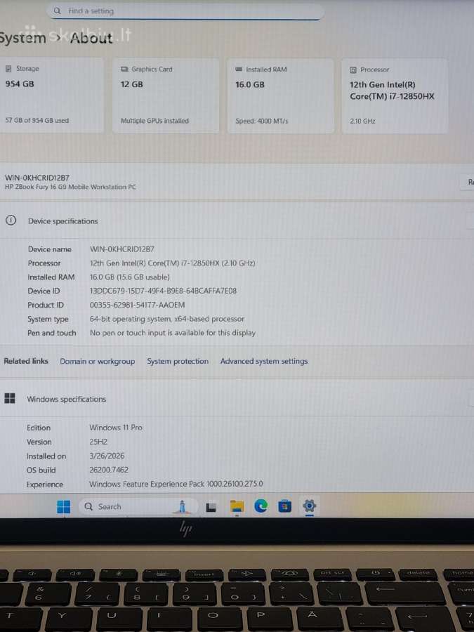 Zbook Fury 16 G9 Rtx A3000 - nuotraukos Nr. 7