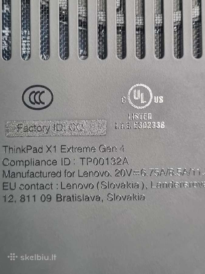 Lenovo Thinkpad Extreme X1 i9 Rtx 3080 - nuotraukos Nr. 8