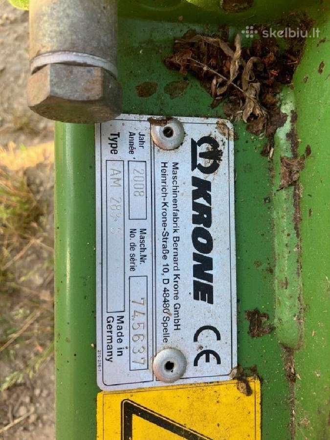 Parduodama šienapjovė Krone Am283 - nuotraukos Nr. 4