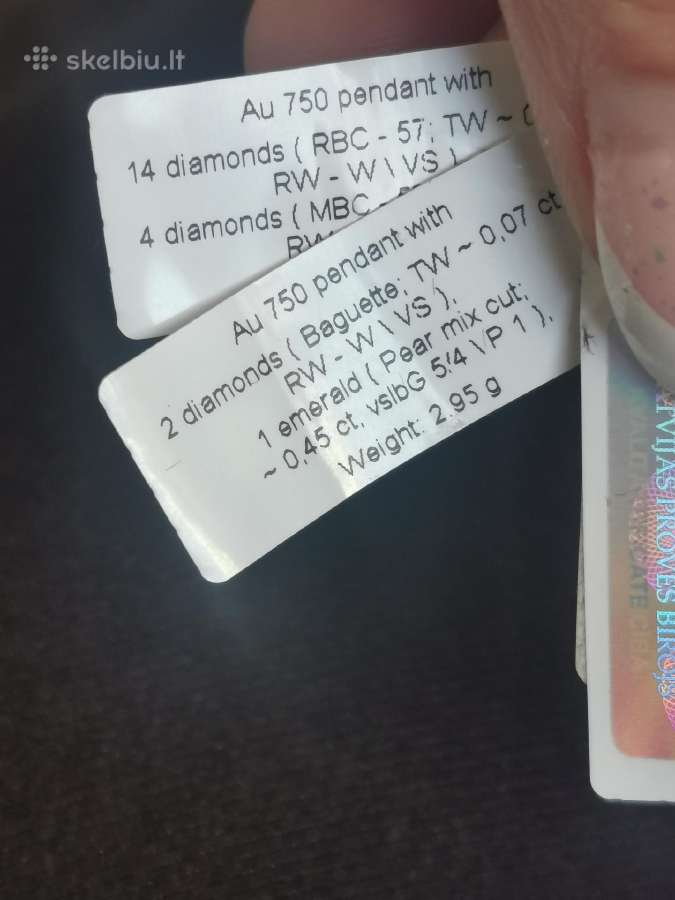 750 pakabukas su smaragdu ir deimantais - nuotraukos Nr. 12