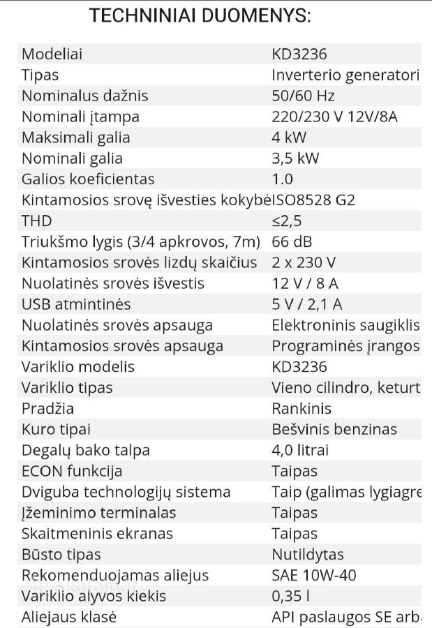 Išnuomoju arba parduodu 3,5kw 230v generatoriu - nuotraukos Nr. 8