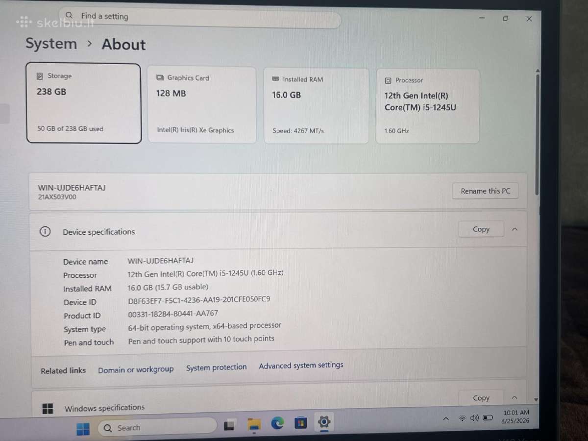 Lenovo Thinkpad Yoga X13 Gen 3 - nuotraukos Nr. 10