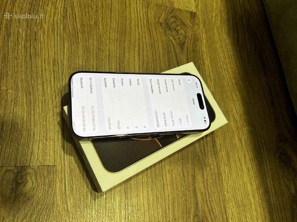 iPhone 16 pro 128gb baterija 90 - nuotraukos Nr. 3