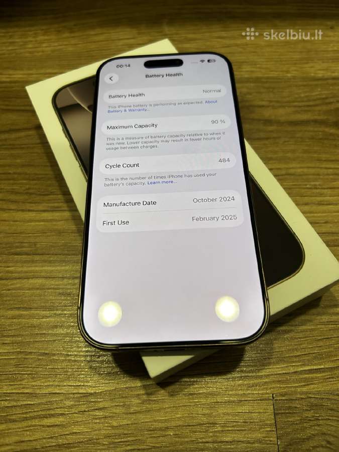 iPhone 16 pro 128gb baterija 90 - nuotraukos Nr. 4