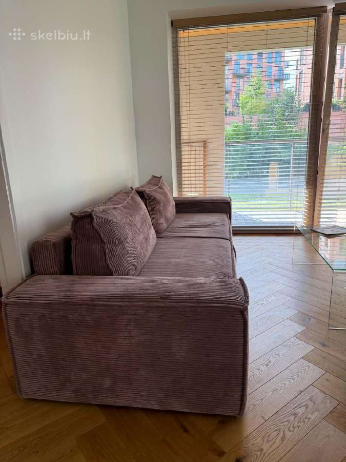 Veliūrinė miegama sofa su patalynės dėže, 256 cm - nuotraukos Nr. 5