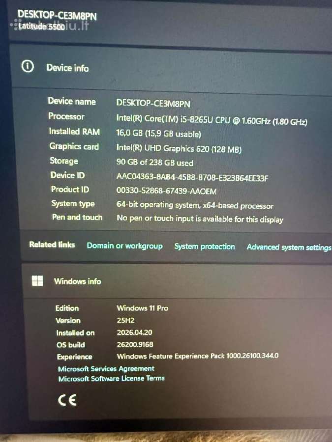 Dell Latitude 5500 - nuotraukos Nr. 4