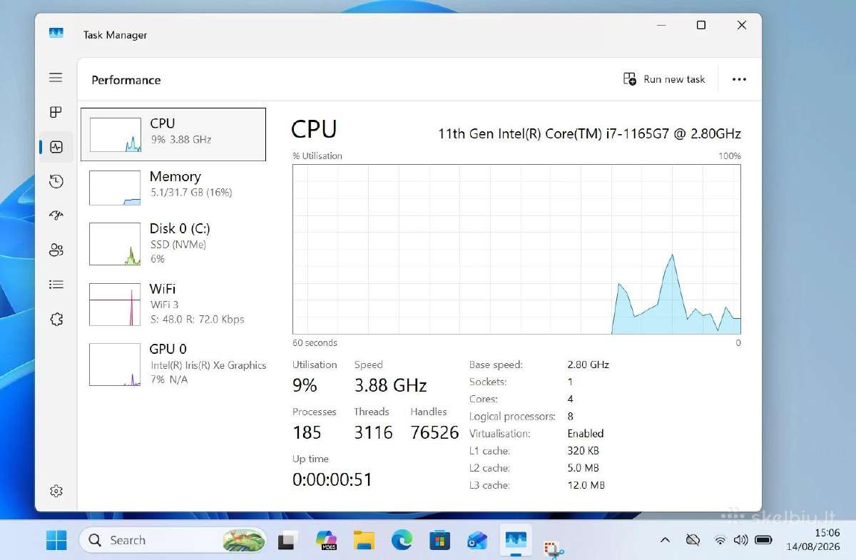 Hp Elitebook 840 G11, 32 GB, Intel Core i7 - nuotraukos Nr. 5