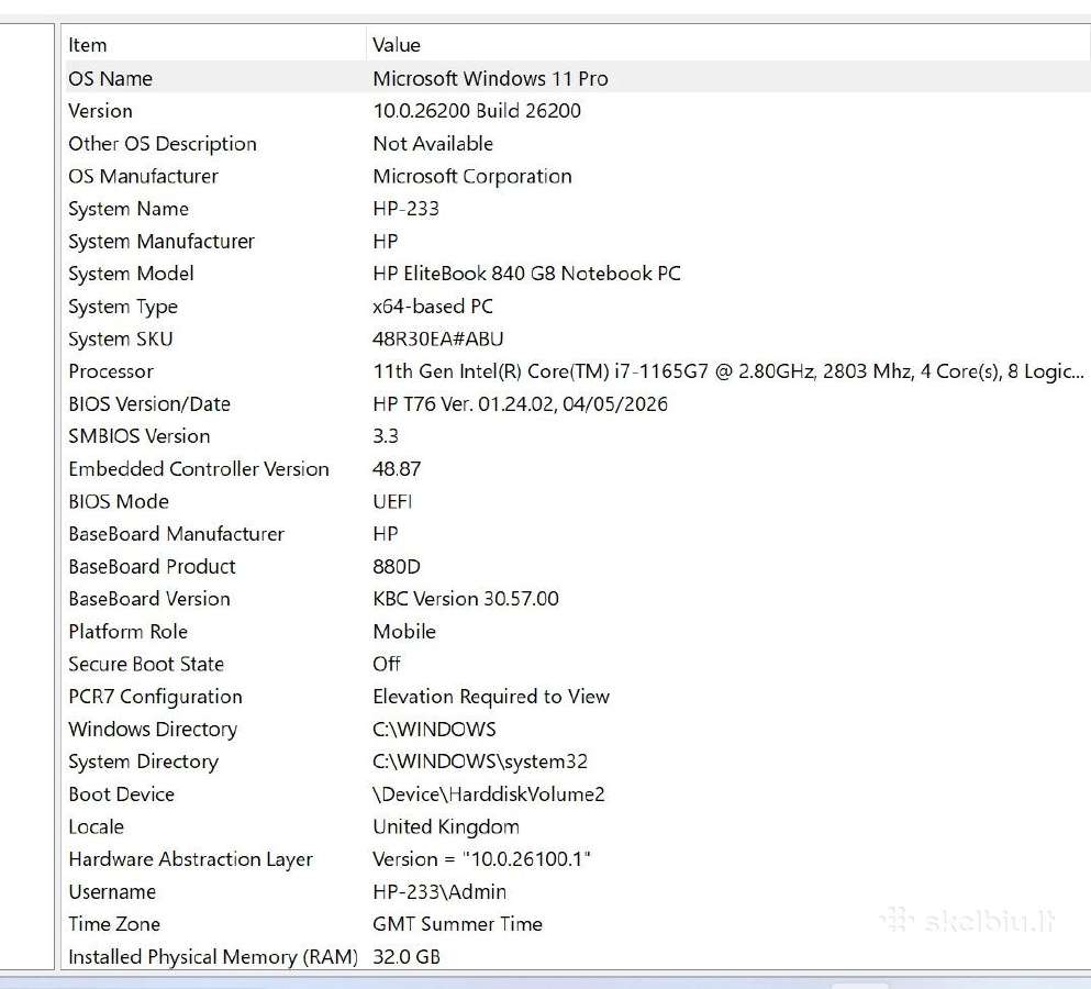 Hp Elitebook 840 G11, 32 GB, Intel Core i7 - nuotraukos Nr. 7