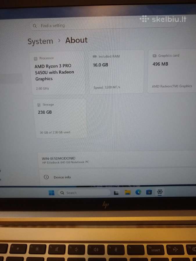 Elitebook 845 Ryzen 5450u/16/256 - nuotraukos Nr. 2