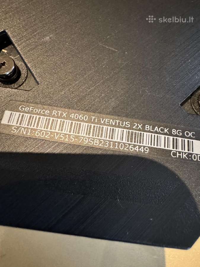 Geforce Rtx 4060 Ti Ventus 2x Black 8g Oc - nuotraukos Nr. 4