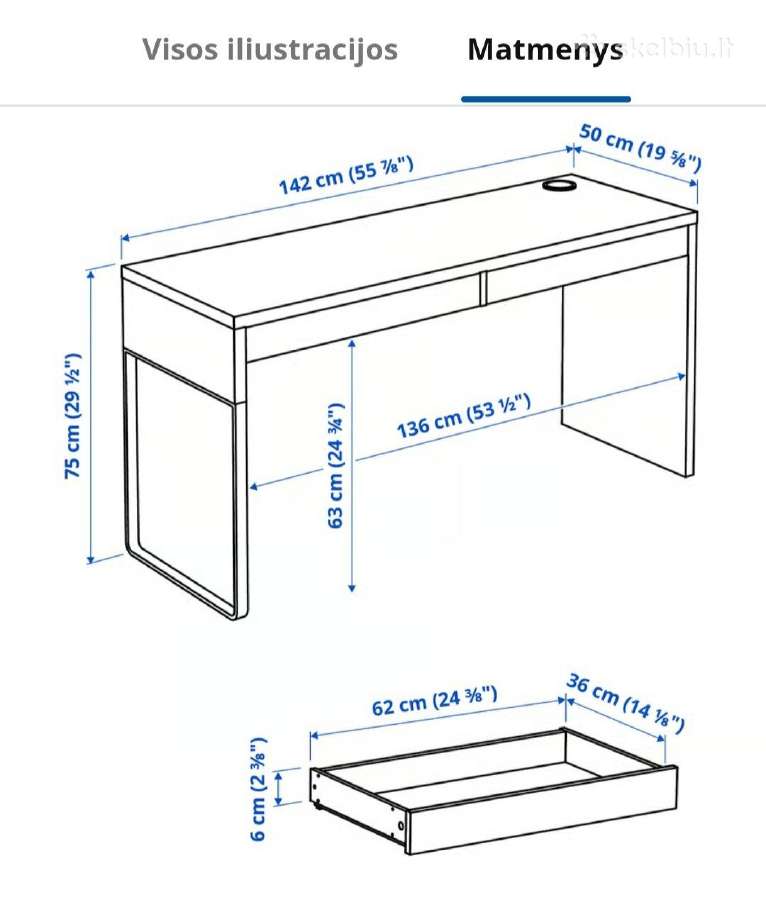 Rašomasis stalas Ikea - nuotraukos Nr. 3