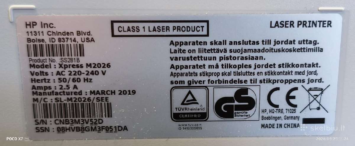 Samsung Xpress SL-m2026 lazerinis spausdintuvas - nuotraukos Nr. 2