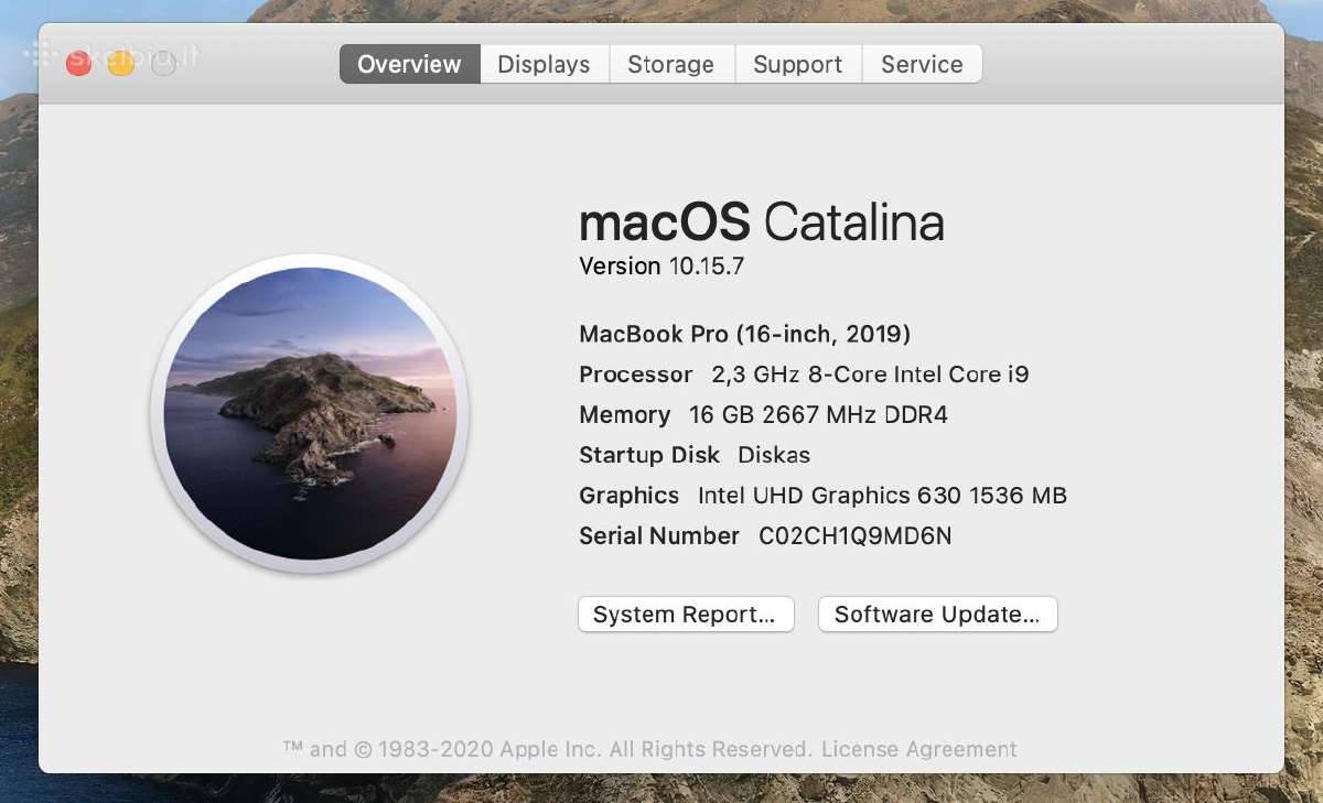 MacBook Pro 16" (2019) 8-core i9 / 16gb / 1tb - nuotraukos Nr. 2