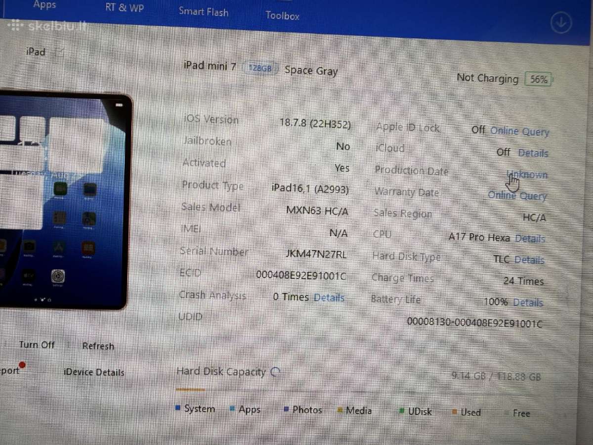 iPad mini Wi-fi 100% bate, gar - nuotraukos Nr. 7