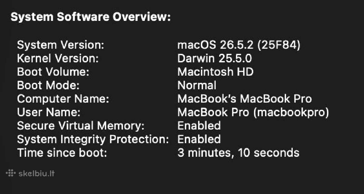 MacBook Pro M2 14'/2023/16gb RAM/512gb SSD - nuotraukos Nr. 4