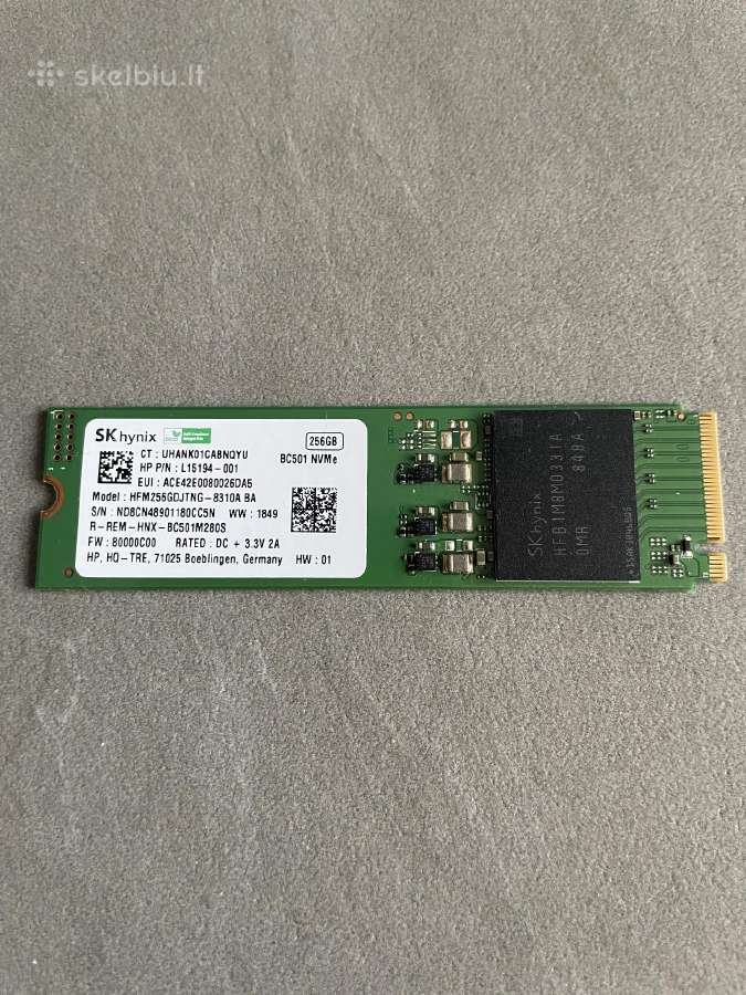 Parduodu SSD Nvme 256gb - nuotraukos Nr. 3