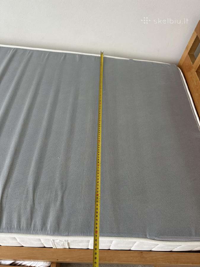 Medinė viengulė lova su čiužiniu ir stalčium - nuotraukos Nr. 2