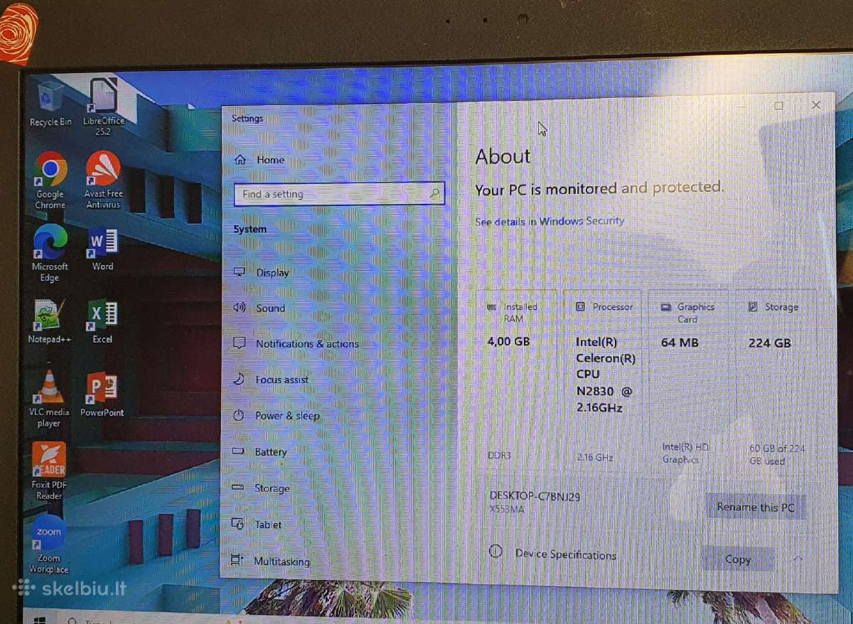 Asus X553ma Intel Celeron N28304 GB Ram240ssd - nuotraukos Nr. 8