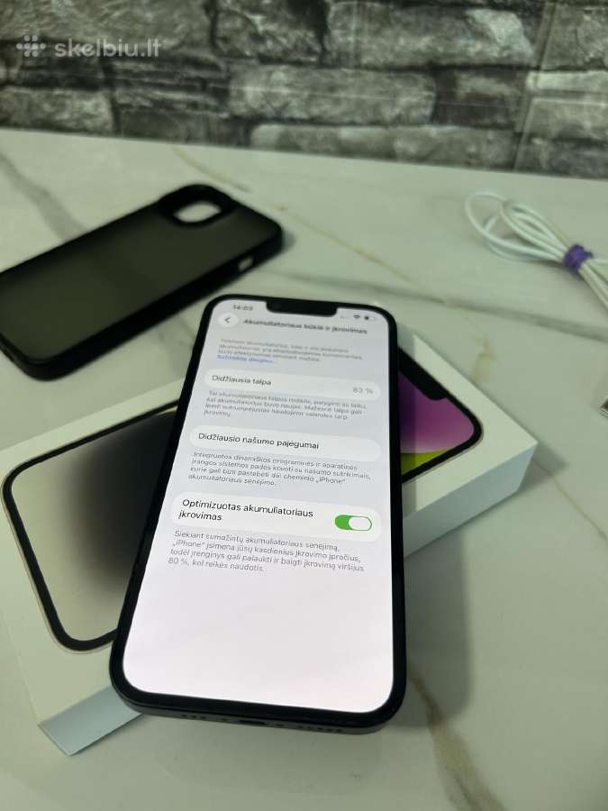 iPhone 14 128gb 83% Black - nuotraukos Nr. 4