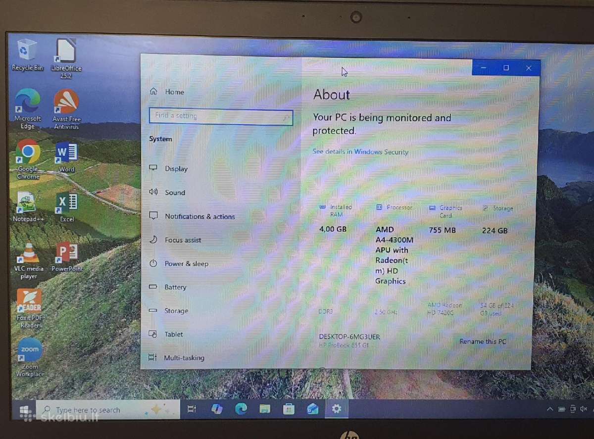 Hp Probook 655 G1amd A4-4300m3.2 Gbram 224ssd - nuotraukos Nr. 8