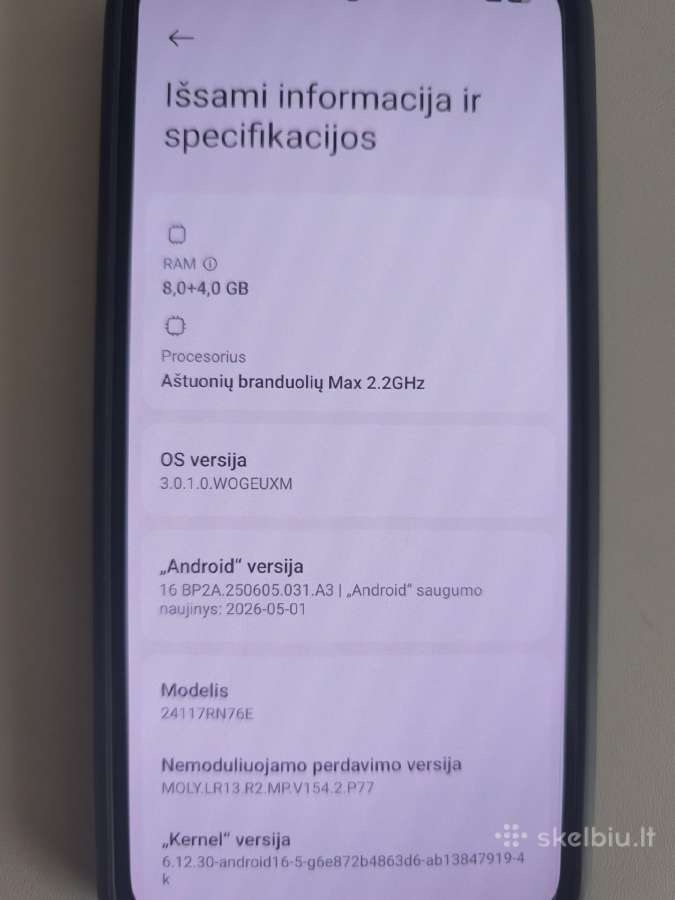 Telefonas Xiaomi Redmi Note 14 256 GB Telefonai - nuotraukos Nr. 6