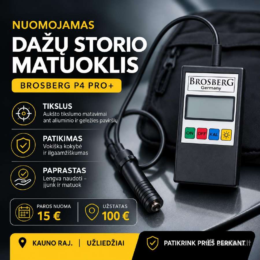 Dažų storio matuoklio nuoma (Brosberg P4 Pro+) - nuotraukos Nr. 4