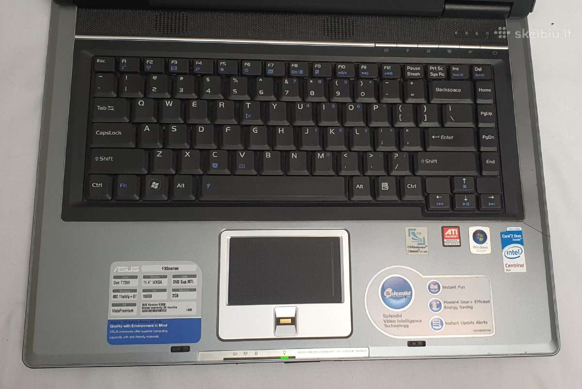 Asus F3sr Intel Core2 Duo T7250 3 GB RAM 240 SSD - nuotraukos Nr. 10