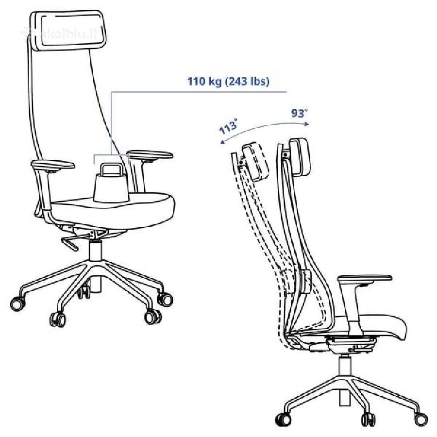 Ergonomiška Biuro kėdė Järvfjället Ikea - nuotraukos Nr. 3