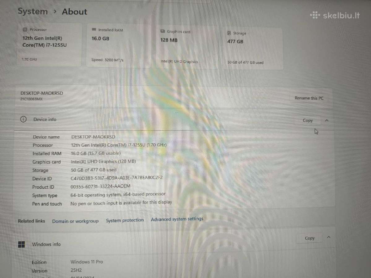Thinkpad L14 Fhd Ips i7-1255u 16gb 512gb 11% - nuotraukos Nr. 4