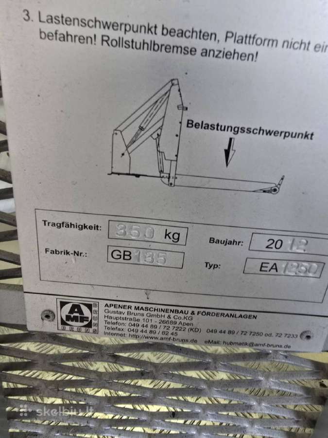 Naudotas neįgaliųjų atomobilinis liftas - nuotraukos Nr. 2