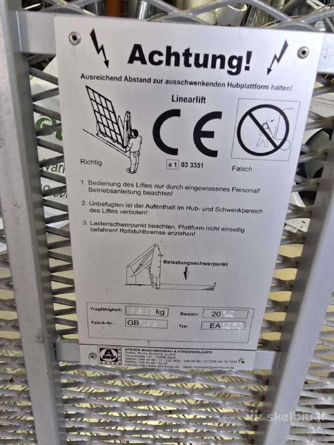 Naudotas neįgaliųjų atomobilinis liftas - nuotraukos Nr. 3